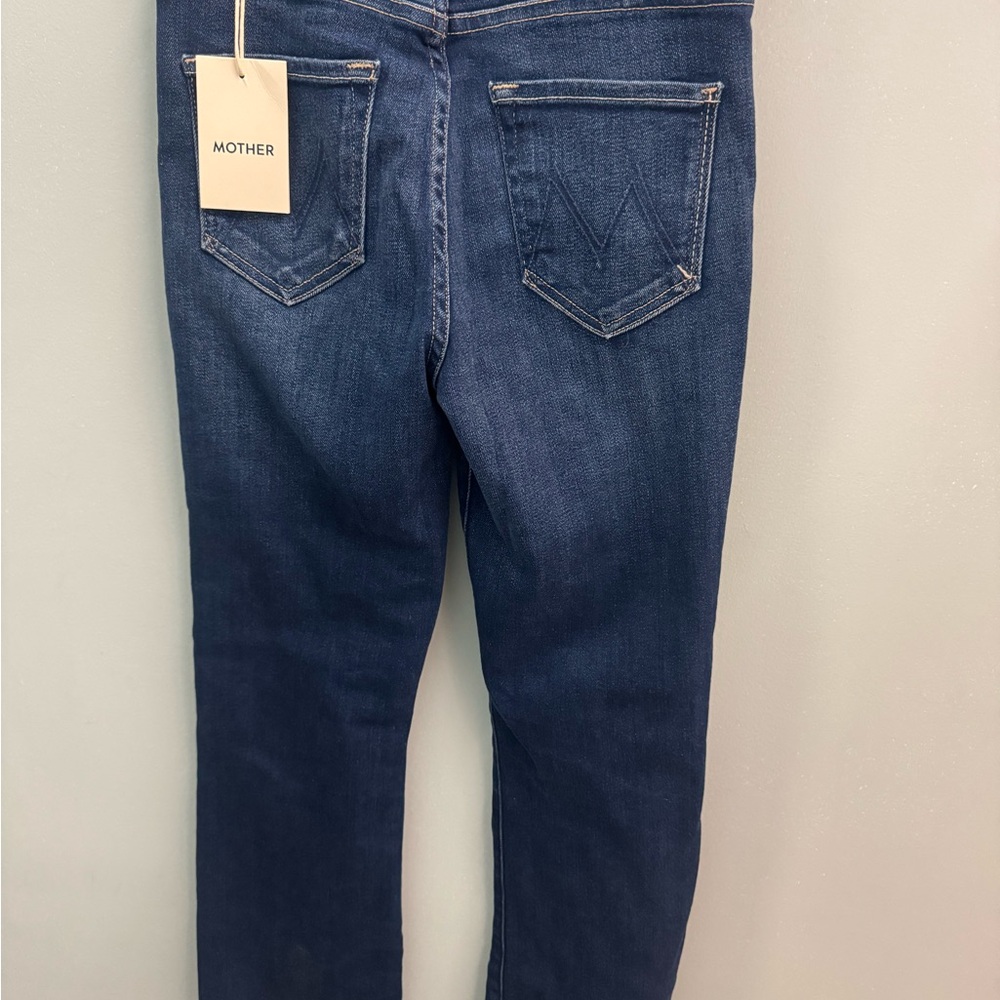 MOTHER Blue Ankle Cropped Jeans Slim Fit